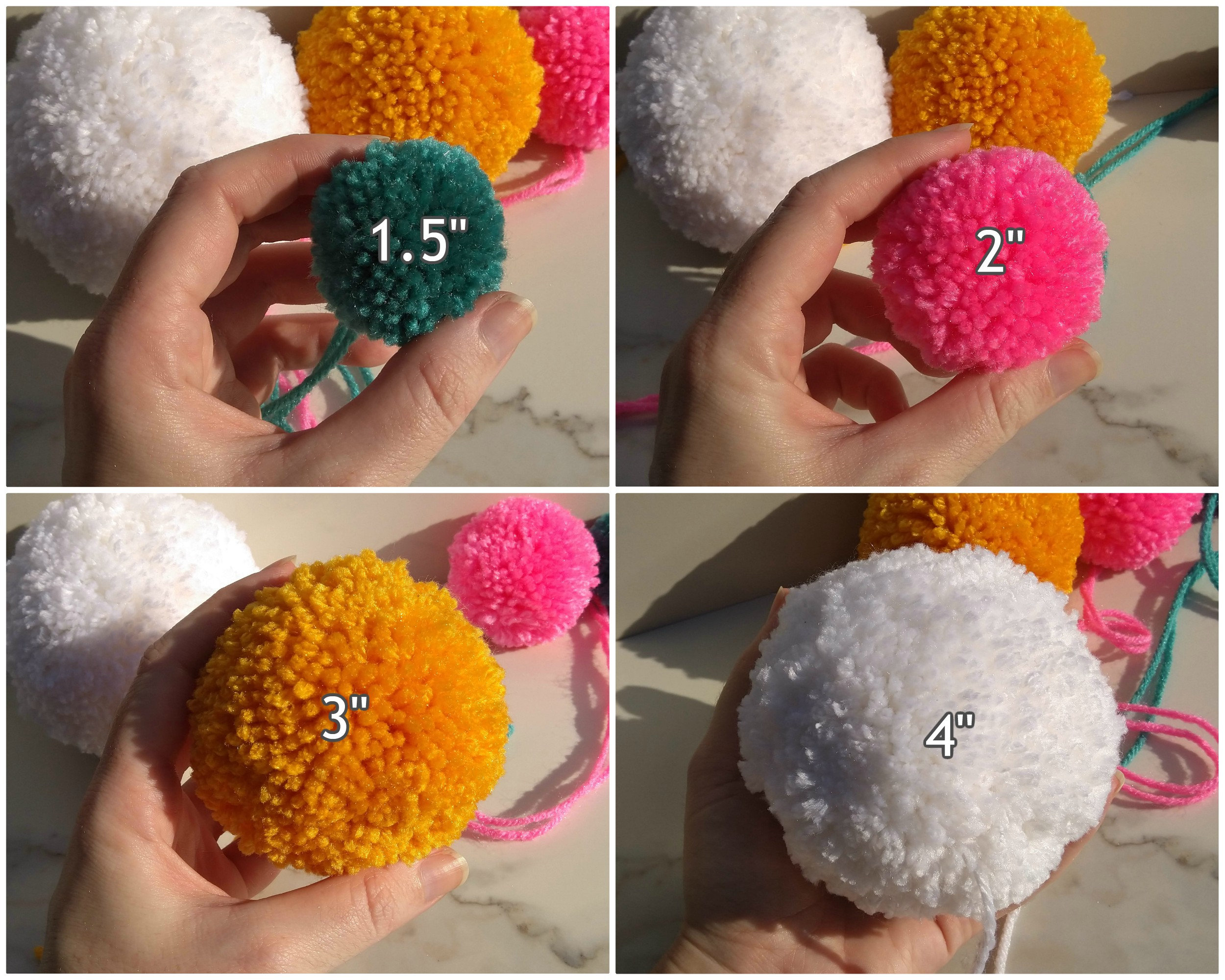 Multicolored Pompoms, Mixed Color Pompom, Colorful Pom Pom