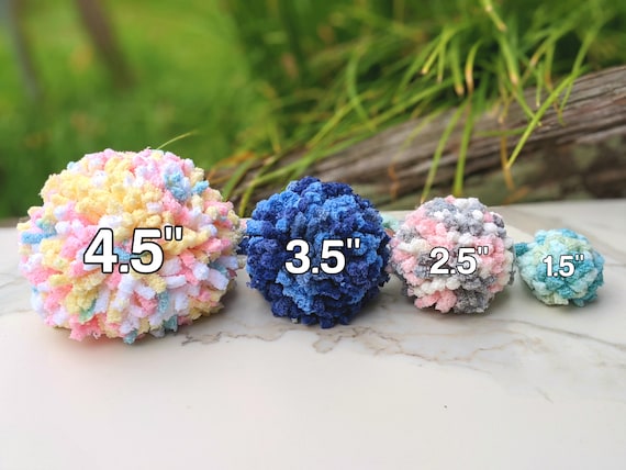 Chunky Pompoms, Chenille Style Yarn Poms, Large Pompoms, 3, Shaggy Pom,  Pompom, Giant Pom, Pompoms for Hats, Crafts, Handmade Pompoms, Poms 