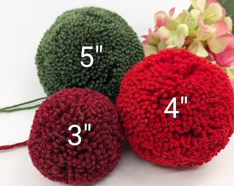 Oversized Handmade Yarn Pompoms, Set of 1 to 10 - 3" Pom | 4" Pom | 5" Jumbo Pom