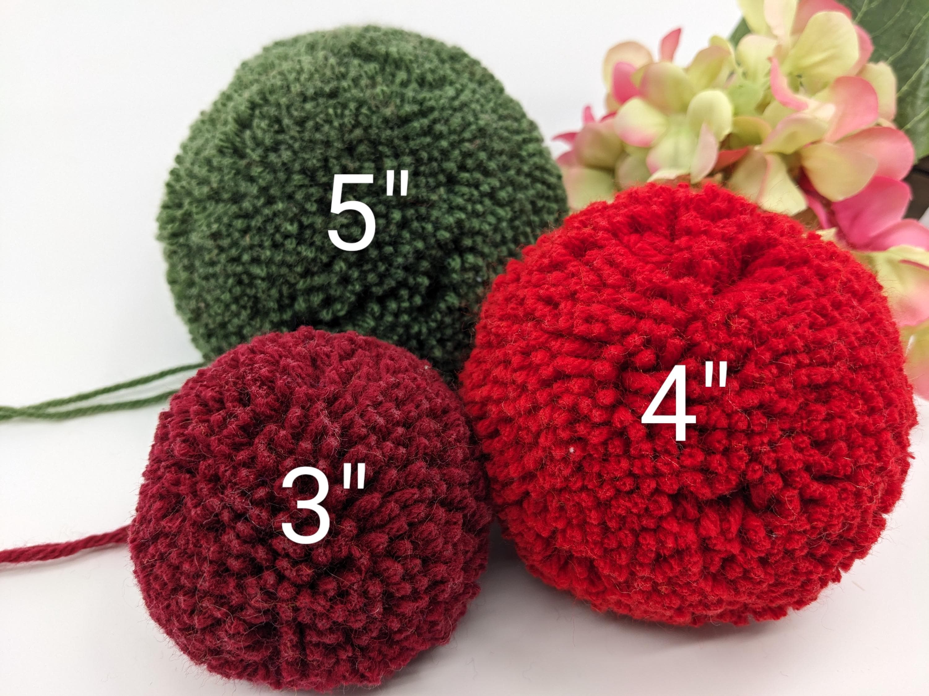 Oversized Handmade Yarn Pompoms, Set of 1 to 10 - 3