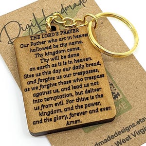 The Lord's Prayer Keychain // Gift for Christian / Religious Gifts / Wooden Key Chain / Christianity / Gift for Christian Man / Our Father