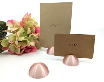 Shiny Rose Gold Place Card Holder, Holds 3.5"x5" Cards / Labels & Smaller, PLA