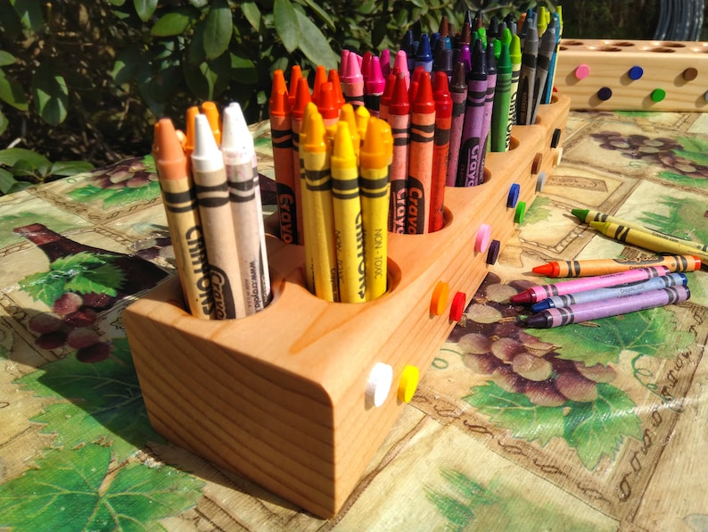 Mini Crayon Desk Organizer 96 Crayon Storage Crayon Etsy