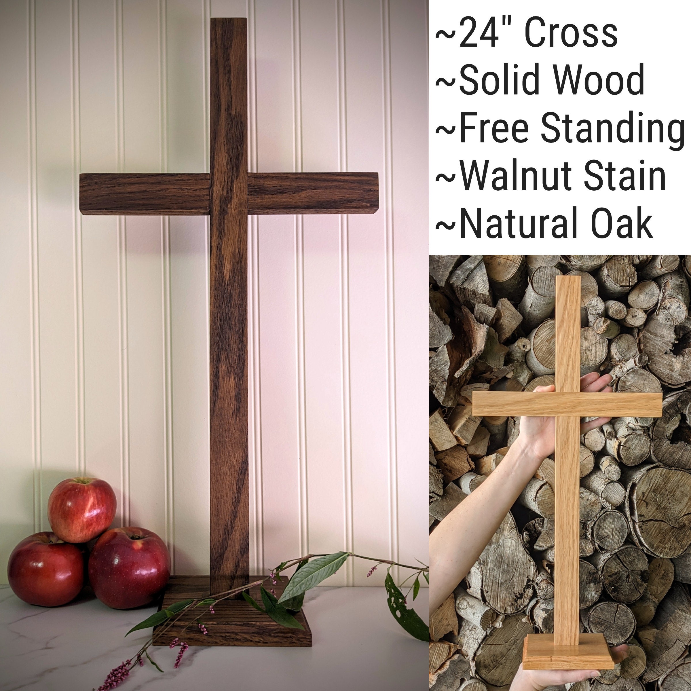 2x Easter Unfinished Wood Crosses for Crafts Table Displays Home Decor  7.9x15.5