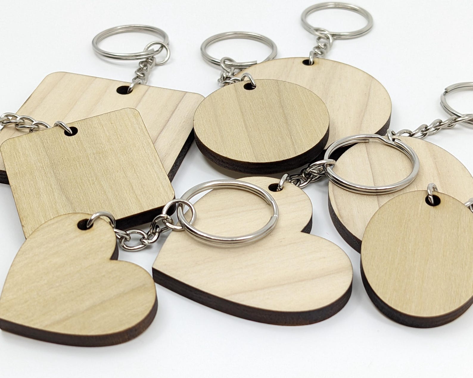 Round Key Discs Blank Wood Keychains, Oval Wooden Discs, Unfinished Wood Circles, Wood ...