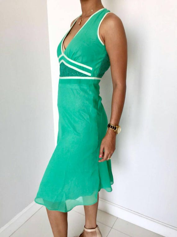 emerald green vintage dress