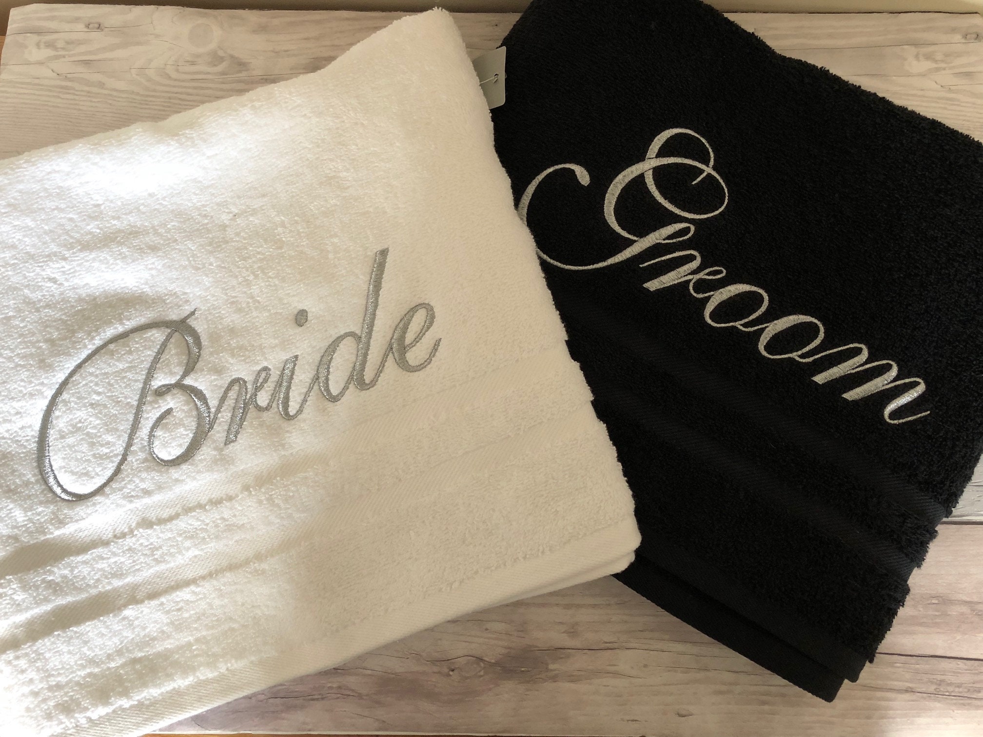 Bride and Groom Bath Towels Etsy UK