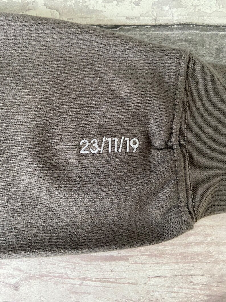 Personalised Embroidered Date Anniversary Hoody / Hoodie Etsy