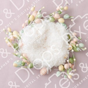 Pink Easter Wreath Newborn Digital Backdrop, Digital Backdrop, Newborn Digital Background, PNG Baby Backdrop, Backdrop for Photoshop Floral