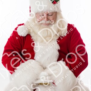 Santa in Red Suit Sitting Hands Together Close Up, Santa for Photoshop, Christmas Digital Background, Santa Overlay photoshop Newborn