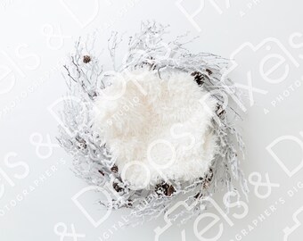 Frosted Wreath Newborn Digital Backdrop, Digital Backdrop for Newborn, Newborn Digital Background, PNG Baby Backdrop, Backdrop for Photoshop