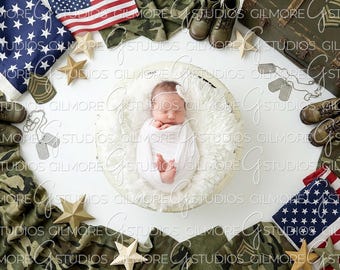 Army Digital Backdrop 2, Digital Backdrop for Newborn, Newborn Digital Background, PNG Baby Backdrop, Backdrop for Photoshop,  4th of July