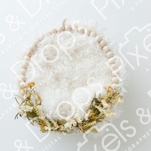 White and Floral Newborn Digital Backdrop, Digital Backdrop for Newborn, Newborn Digital Background,PNG Baby Backdrop,Backdrop for Photoshop