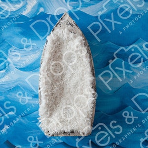 Newborn Digital Backdrop Background Nautical White Boat With Waves Blue Water
