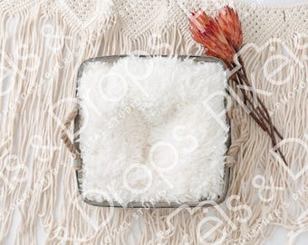 Square Bowl Boho Floral Newborn Digital Backdrop, Digital Backdrop for Newborn, Digital Background, PNG Baby Backdrop,Backdrop for Photoshop