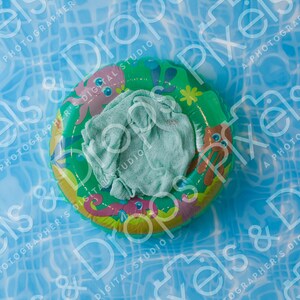 Summertime Pool Ring Water Swim Toy Aqua Teal Blue Newborn Digital Backdrop Background