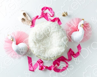 Hot Pink Ballerina Digital Backdrop, Digital Backdrop for Newborn, Newborn Digital Background, PNG Baby Backdrop, Backdrop for Photoshop