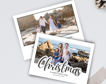 Holiday Photo Card – Wavy Bold Christmas Canva Template