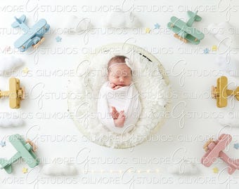 Pastel Aviator Digital Backdrop, Digital Backdrop for Newborn, Newborn Digital Background, PNG Baby Backdrop, Backdrop for Photoshop