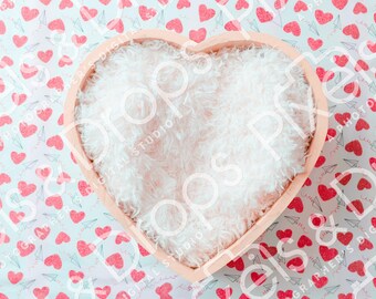 Pink Heart with Paper Plane and Heart Background,Digital Backdrop for Newborn, Newborn Background, PNG Baby Backdrop, Backdrop for Photoshop