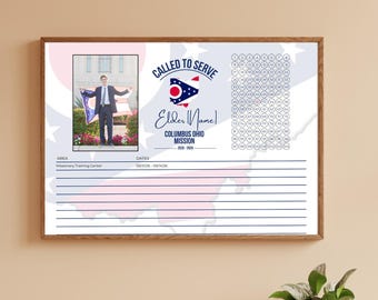 LDS Missionary Weekly Countdown Customizable Poster / Tracker (Elder) [DIGITAL FILE]