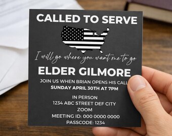 Missionary Mission Call Opening Invitation, Editable LDS Template (Digital Download)
