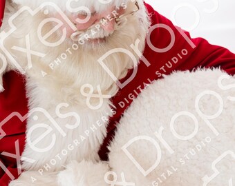 Santa in Red Carrying a Newborn Baby, Santa for Photoshop, Christmas Digital Background, Santa Overlay photoshop, Santa with Newborn
