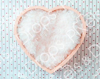 Pink Heart with Stripes Heart Background, Digital Backdrop for Newborn, Newborn Background, PNG Baby Backdrop, Backdrop for Photoshop