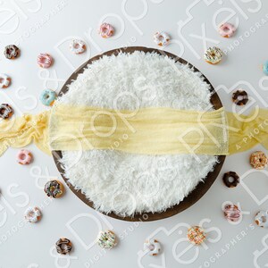 Sfondo digitale per neonati a ciambella gialla, sfondo digitale per neonato, sfondo digitale neonato, sfondo per bambini PNG, sfondo per Photoshop