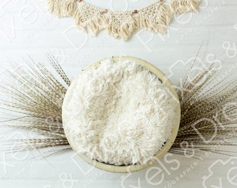 Boho White Ivory Newborn Bed Digital Backdrop, Digital Backdrop for Newborn, Newborn Digital Background, PNG Baby Backdrop, Photoshop