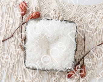 Square Bowl Boho Florals Newborn Digital Backdrop, Digital Backdrop for Newborn,Digital Background, PNG Baby Backdrop,Backdrop for Photoshop
