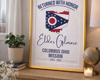Customizable LDS Missionary Return Returned with Honor Sign: Missionary Banner (Digital Download)