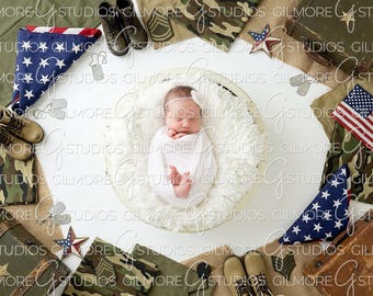 Army Digital Backdrop 1, Digital Backdrop for Newborn, Newborn Digital Background, PNG Baby Backdrop, Backdrop for Photoshop, 4th of July