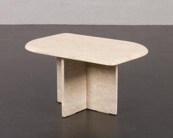 Italian small mid century travertine coffee table, 1970s