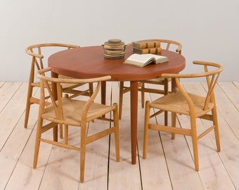 Vintage round dining table by Kai Kristiansen Denmark, 1960s