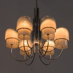 Italian space age chandelier with Murano  glass ombre shades, 1970s