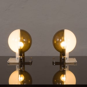 Pair of Sirio table lamps by Sergio Brazzoli & Ermanno Lampa for Guzzini, Italy, 1970s