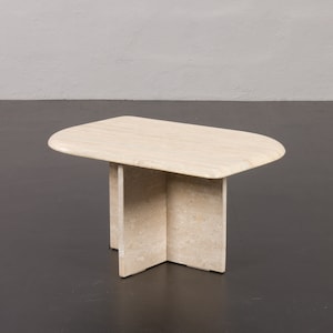Italian small mid century travertine coffee table, 1970s