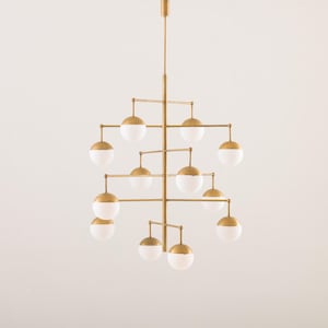 Mid century modern style Italian brass chandelier