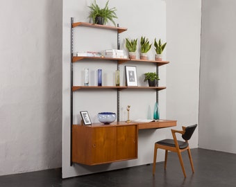 Kai Kristiansen Home-Office Teak-Schrankwand mit Schreibtisch, Dänemark, 1960er Jahre