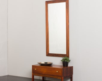 Scandinavian mid century rosewood console with a mirror, Denmark 1960s