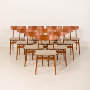 Danish teak dining chairs by Farstrup Møbler, set of 10, Denmark 1960s