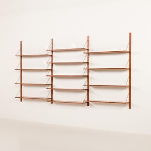 Danish mid century extra wide teak wall unit in the style of Poul Cadovius, 1960s