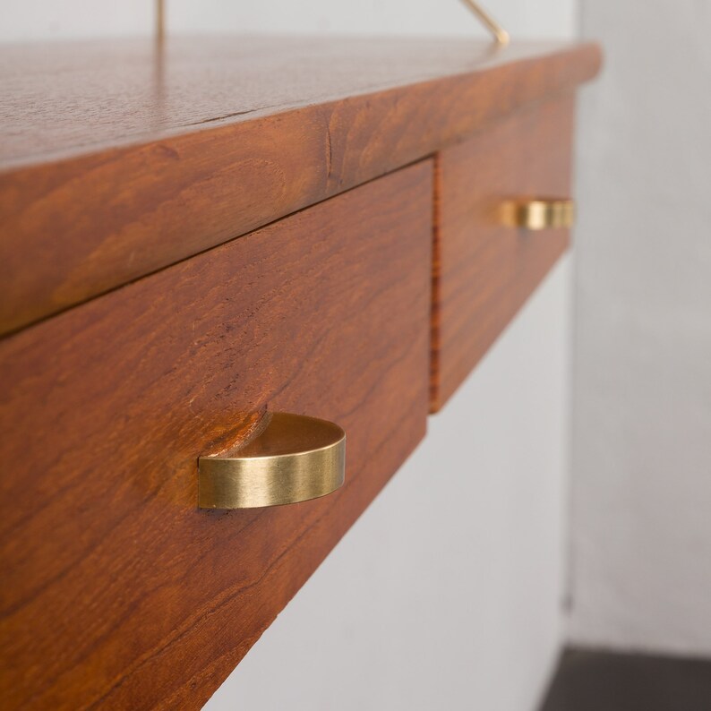 Danish mid-century set of teak shelf with a console, 1950s image 7