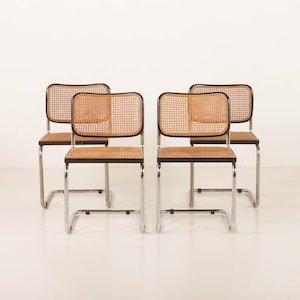 Set of 4 Italian vintage Cesca chair by Marcel Brauer for Gavina, 1960s