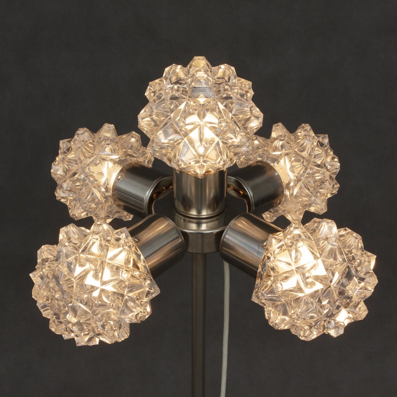 Vintage Floor Lamp With Crystal Shades Etsy