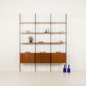 Italian Mid-Century Modern Room Divider Bookcase: Franco Albini Style, 1960s
