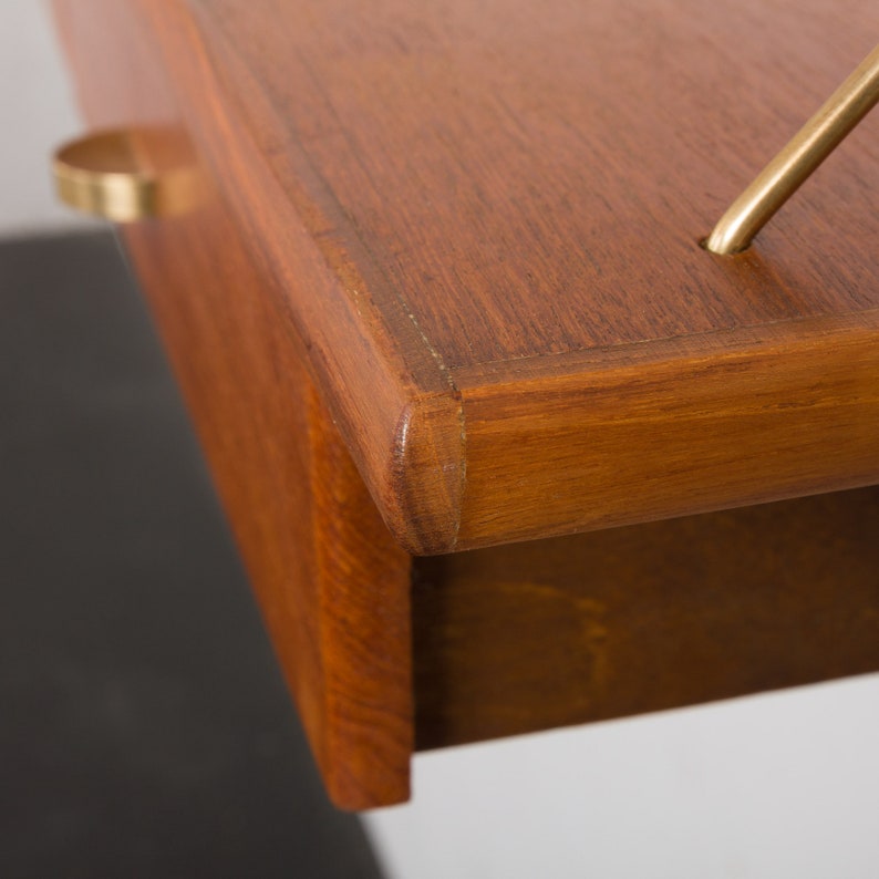 Danish mid-century set of teak shelf with a console, 1950s image 10