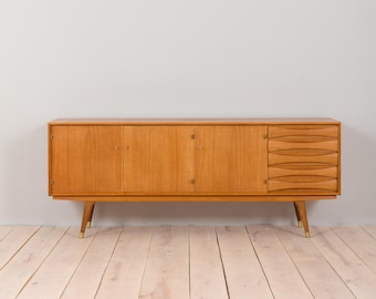 Long Scandinavian Teak Sideboard with 5 drawers, Norway, 1960s