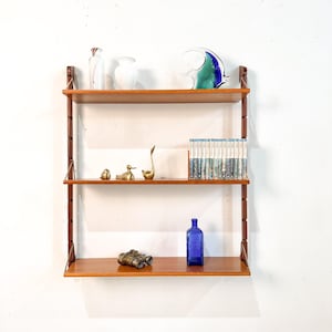 Scandinavian mid century shelving unit Ergo, set of 3 shleves, Norway 1960s